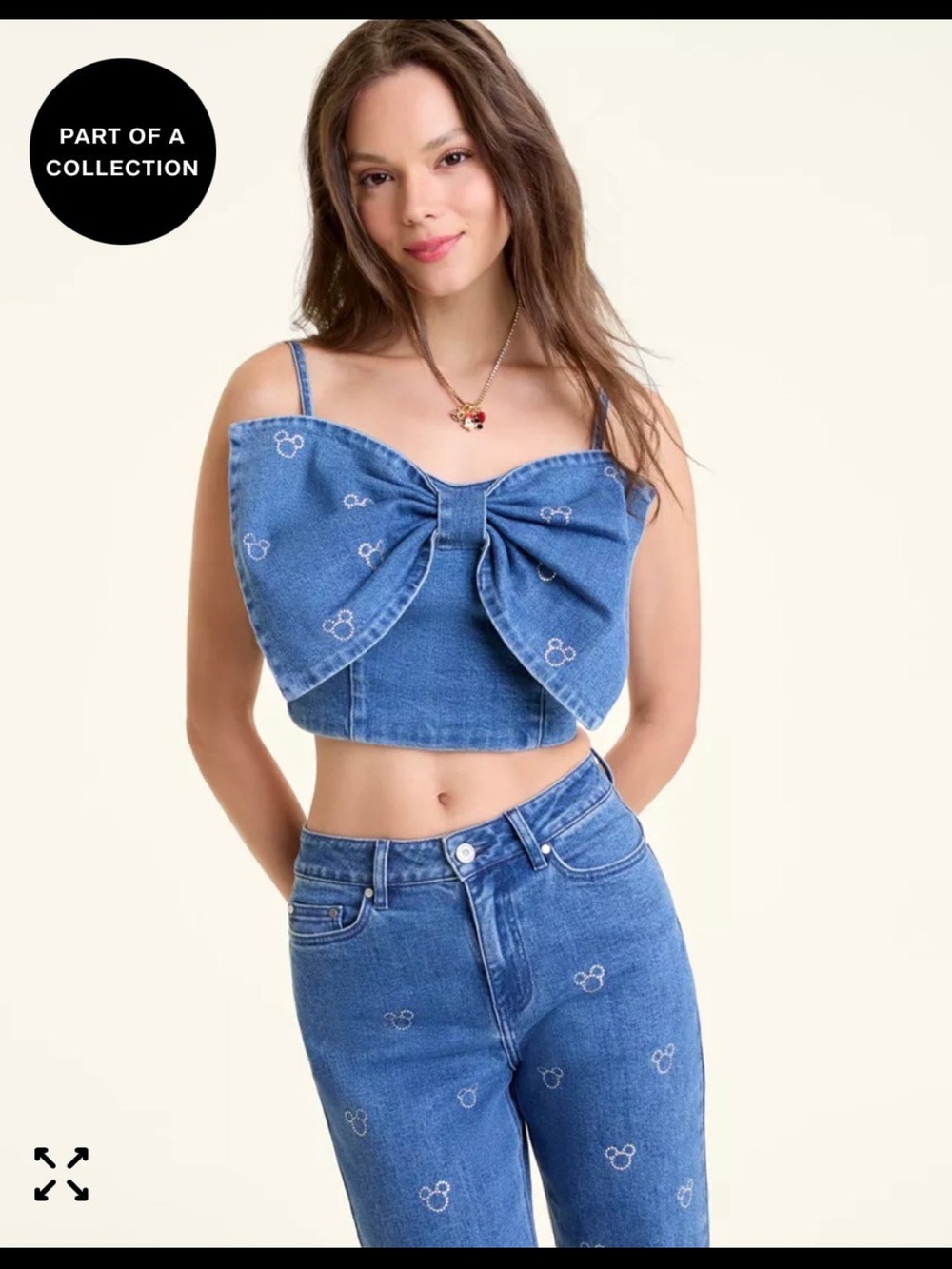 Disney Denim Bow Crop Camisole - Blue